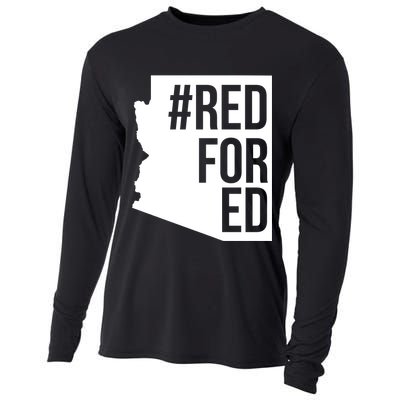 Red For Ed #RedForEd Arizona Teacher Protest Cooling Performance Long Sleeve Crew