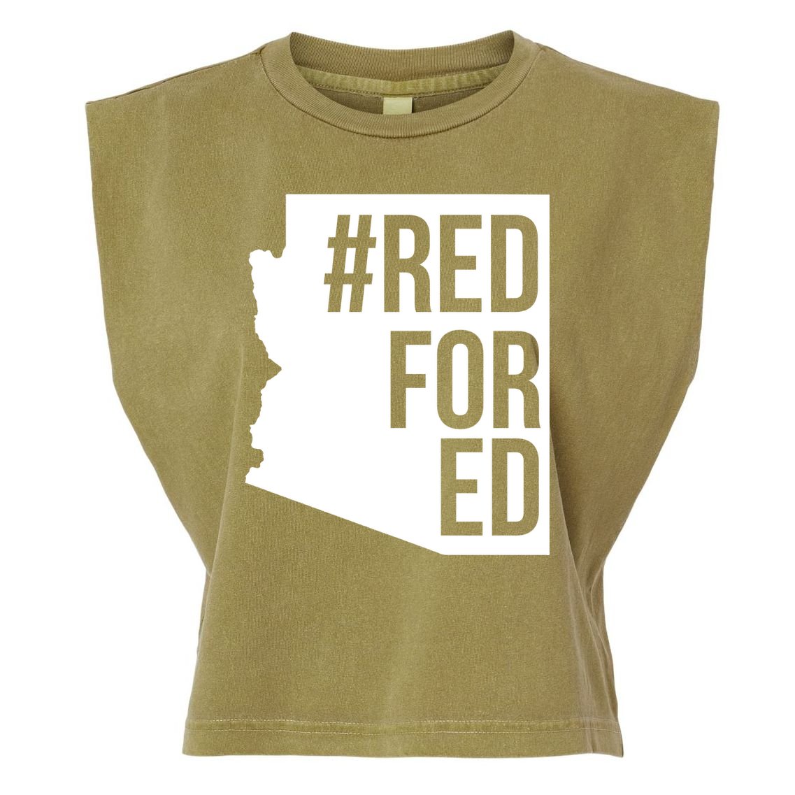 Red For Ed #RedForEd Arizona Teacher Protest Garment-Dyed Women's Muscle Tee