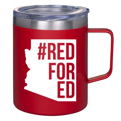 Red For Ed #RedForEd Arizona Teacher Protest 12oz Stainless Steel Coffee Mug