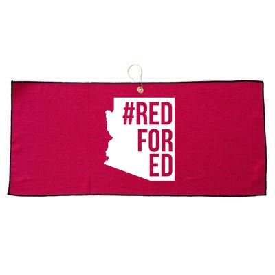 Red For Ed #RedForEd Arizona Teacher Protest Large Microfiber Waffle Golf Towel