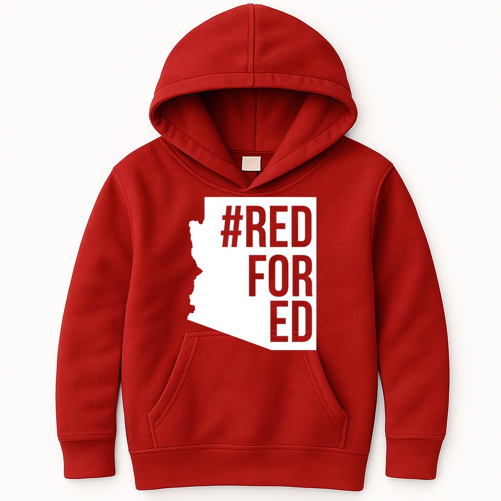Red For Ed #RedForEd Arizona Teacher Protest Kids Hoodie