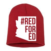 Red For Ed #RedForEd Arizona Teacher Protest Short Acrylic Beanie