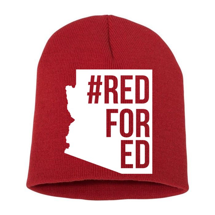Red For Ed #RedForEd Arizona Teacher Protest Short Acrylic Beanie