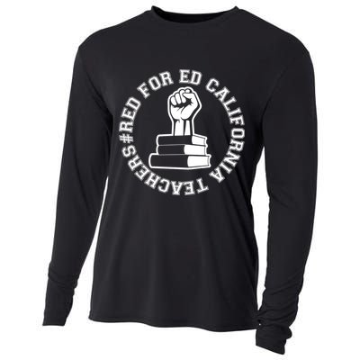 Red For Ed Resist Fist California Teachers Cooling Performance Long Sleeve Crew