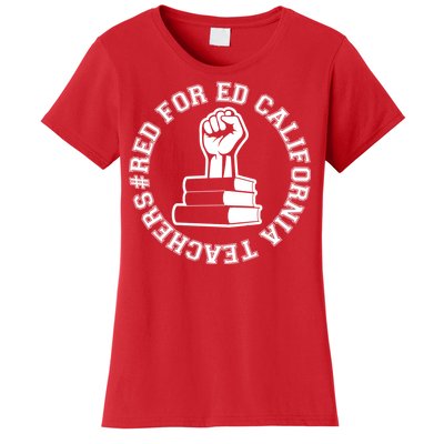 Red For Ed Resist Fist California Teachers Women's T-Shirt