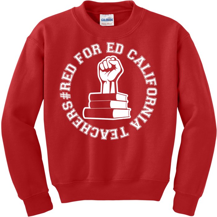 Red For Ed Resist Fist California Teachers Kids Sweatshirt