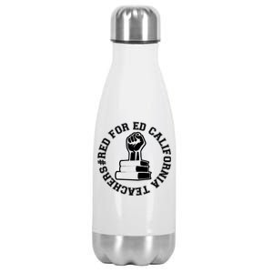 Red For Ed Resist Fist California Teachers Stainless Steel Insulated Water Bottle