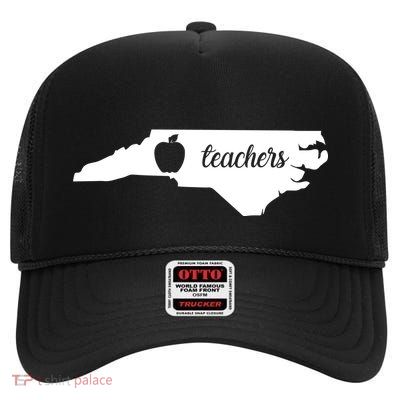 Red For Ed Teacher North Carolina High Crown Mesh Back Trucker Hat