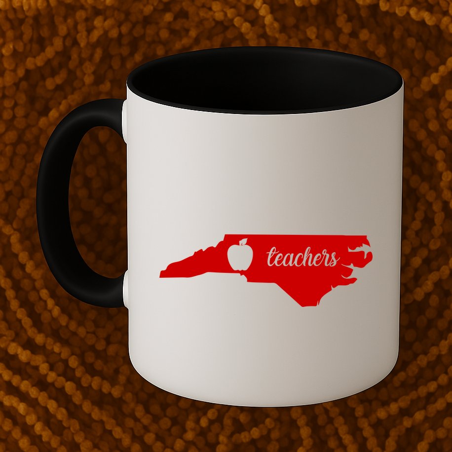 Red For Ed Teacher North Carolina Mug