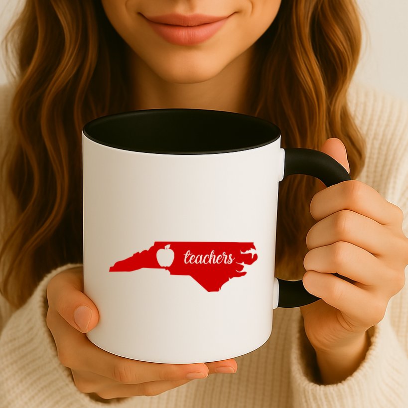 Red For Ed Teacher North Carolina Mug