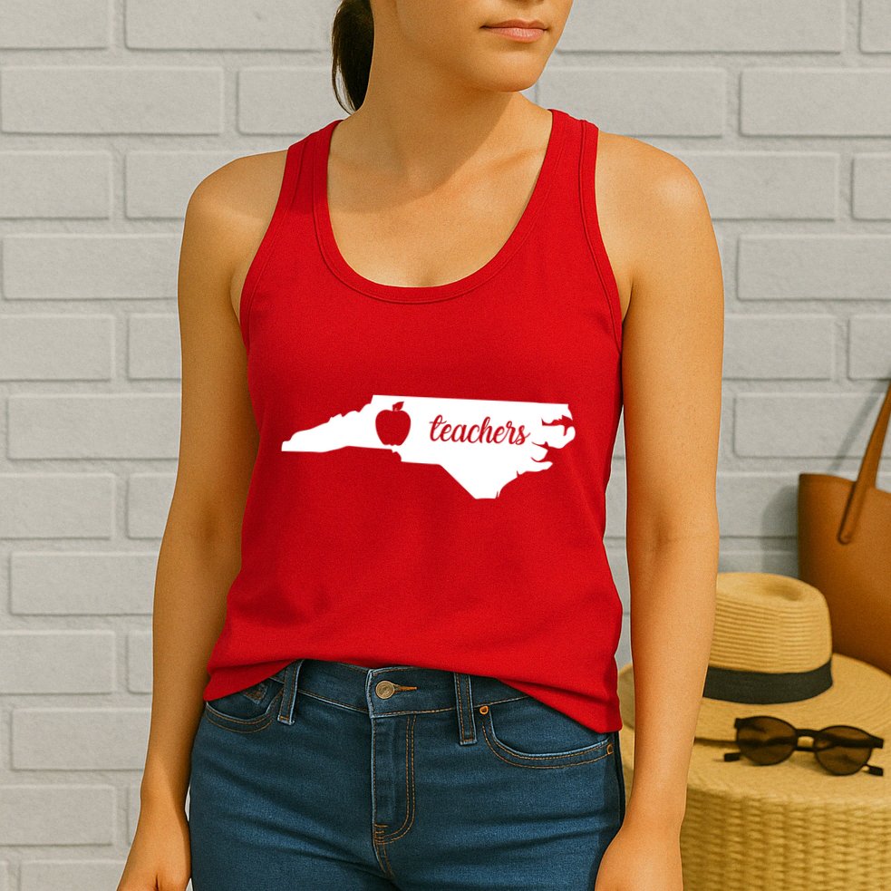 Red For Ed Teacher North Carolina Womens Tank Top