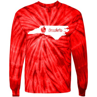 Red For Ed Teacher North Carolina Tie-Dye Long Sleeve Shirt