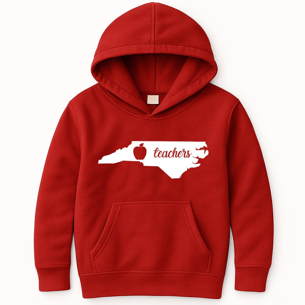 Red For Ed Teacher North Carolina Kids Hoodie