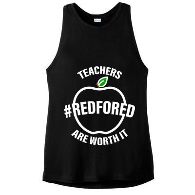 Red For Ed Teachers Are Worth It Ladies PosiCharge Tri-Blend Wicking Tank