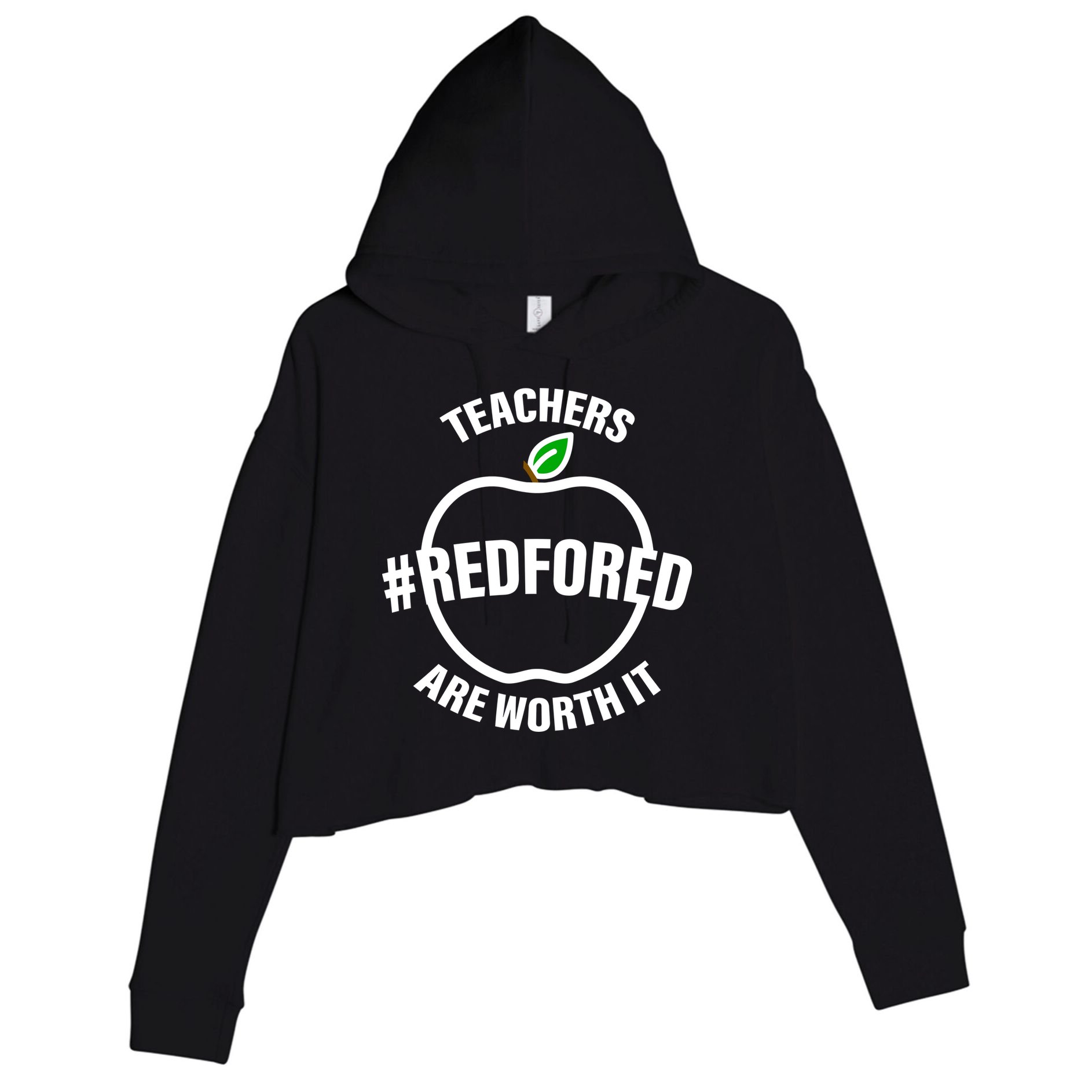 Red For Ed Teachers Are Worth It Crop Fleece Hoodie