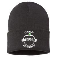 Red For Ed Teachers Are Worth It Sustainable Knit Beanie