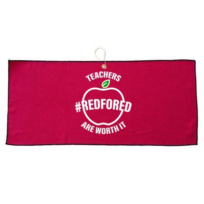Red For Ed Teachers Are Worth It Large Microfiber Waffle Golf Towel