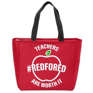 Red For Ed Teachers Are Worth It Zip Tote Bag