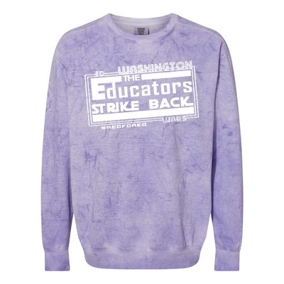 Red For Ed Washington Educators Strike Back Colorblast Crewneck Sweatshirt