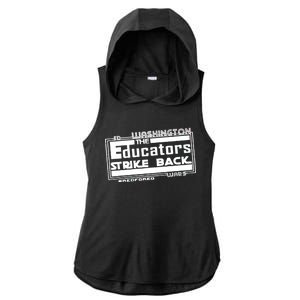 Red For Ed Washington Educators Strike Back Ladies PosiCharge Tri-Blend Wicking Draft Hoodie Tank