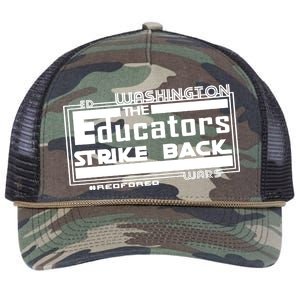 Red For Ed Washington Educators Strike Back Retro Rope Trucker Hat Cap