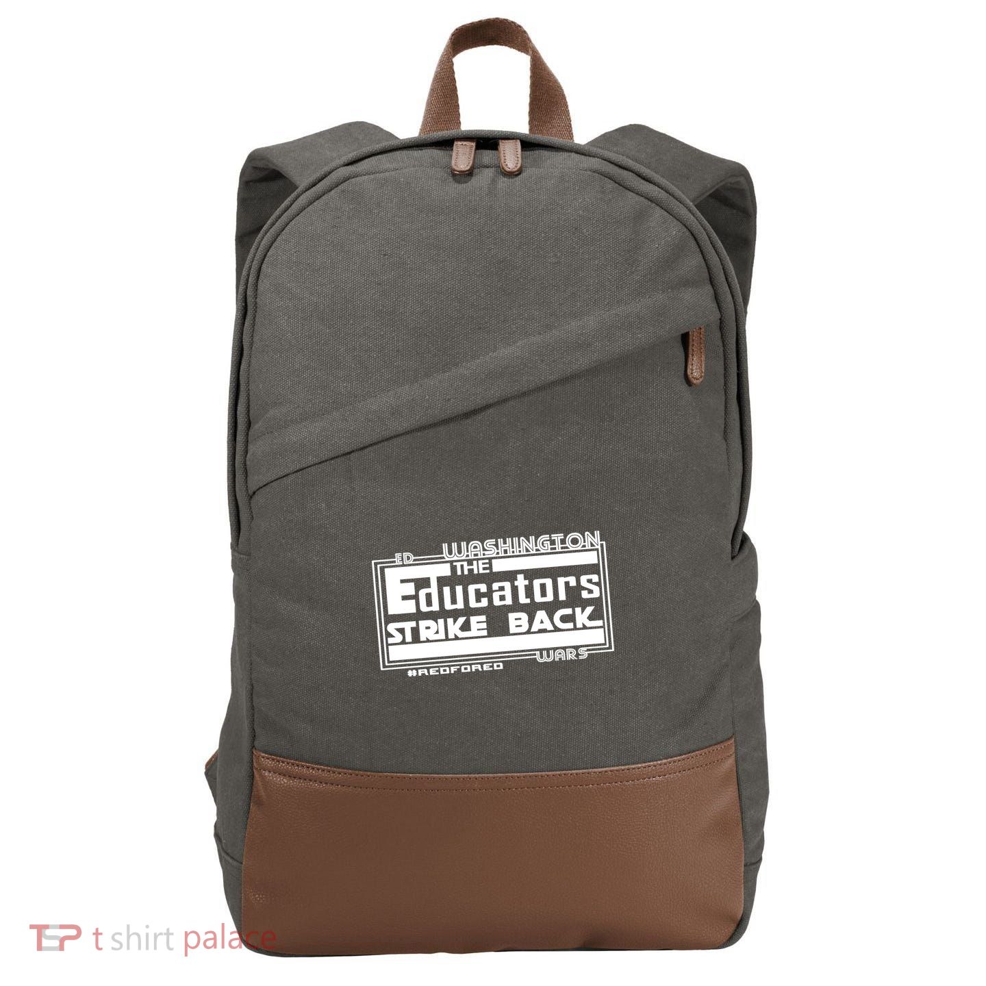 Red For Ed Washington Educators Strike Back Cotton Canvas Backpack
