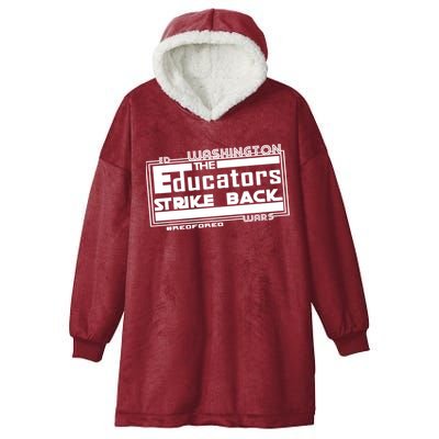 Red For Ed Washington Educators Strike Back Hooded Wearable Blanket