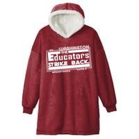 Red For Ed Washington Educators Strike Back Hooded Wearable Blanket