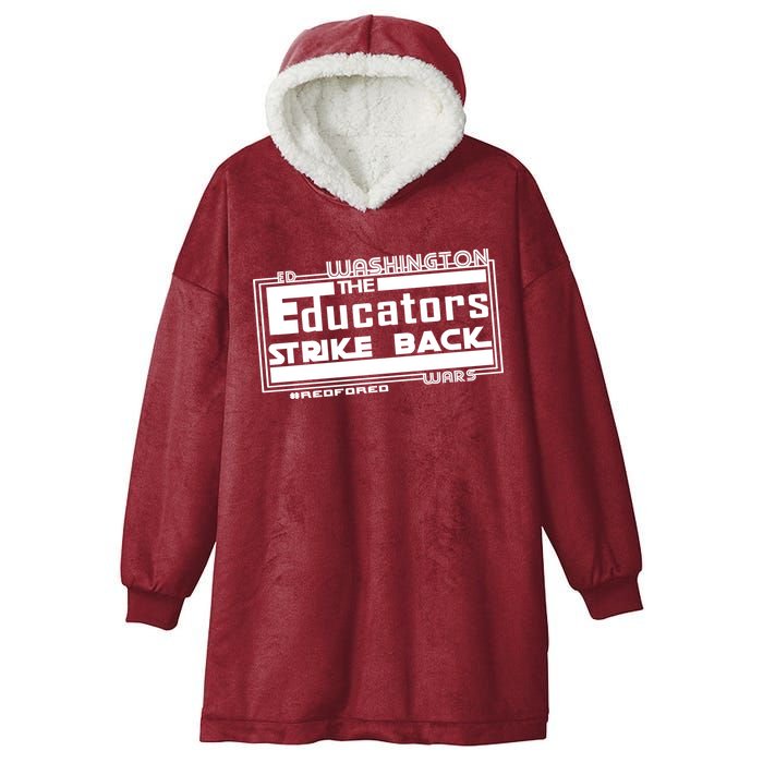 Red For Ed Washington Educators Strike Back Hooded Wearable Blanket