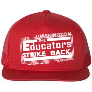 Red For Ed Washington Educators Strike Back Flat Bill Trucker Hat