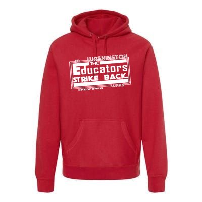 Red For Ed Washington Educators Strike Back Premium Hoodie