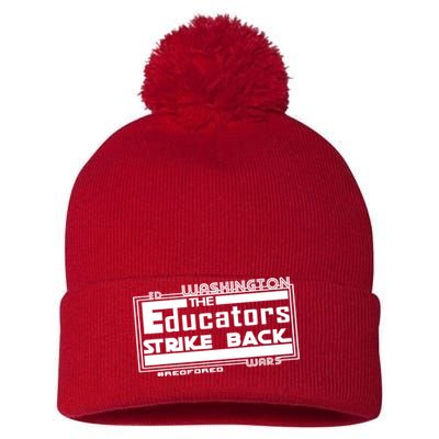 Red For Ed Washington Educators Strike Back Pom Pom 12in Knit Beanie