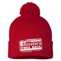 Red For Ed Washington Educators Strike Back Pom Pom 12in Knit Beanie