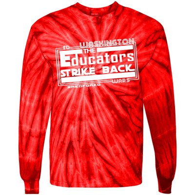 Red For Ed Washington Educators Strike Back Tie-Dye Long Sleeve Shirt