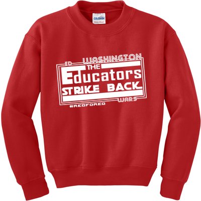 Red For Ed Washington Educators Strike Back Kids Sweatshirt
