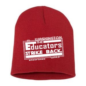 Red For Ed Washington Educators Strike Back Short Acrylic Beanie