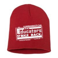 Red For Ed Washington Educators Strike Back Short Acrylic Beanie