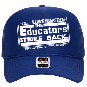 Red For Ed Washington Educators Strike Back High Crown Mesh Back Trucker Hat