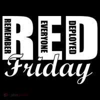 Red Friday Stripe Pom Pom Beanie