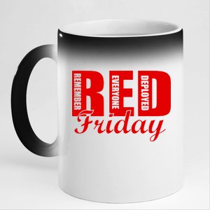 Red Friday 11oz Black Color Changing Mug