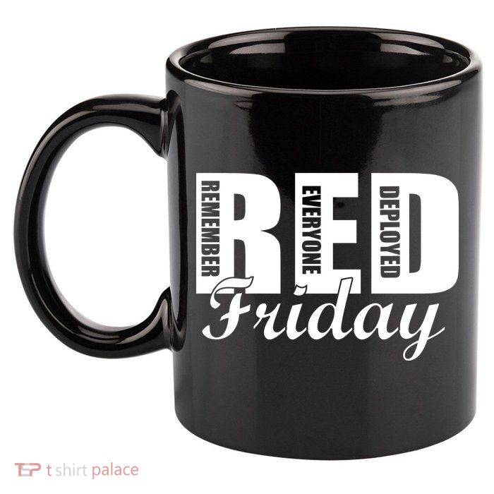 Red Friday 11oz C Handle Ceramic Mug