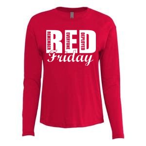 Red Friday Womens Cotton Relaxed Long Sleeve T-Shirt