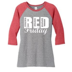 Red Friday Women's Tri-Blend 3/4-Sleeve Raglan Shirt