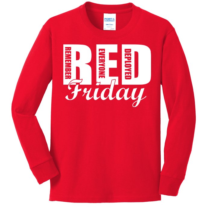 Red Friday Kids Long Sleeve Shirt