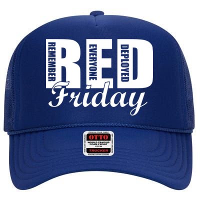 Red Friday High Crown Mesh Back Trucker Hat