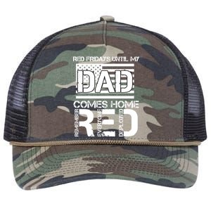 RED Friday Day Unitl My Dad Comes Home Retro Rope Trucker Hat Cap