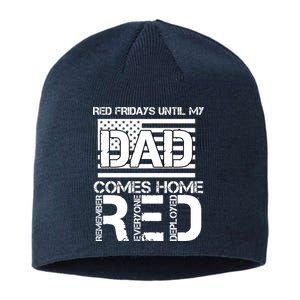 RED Friday Day Unitl My Dad Comes Home Sustainable Beanie