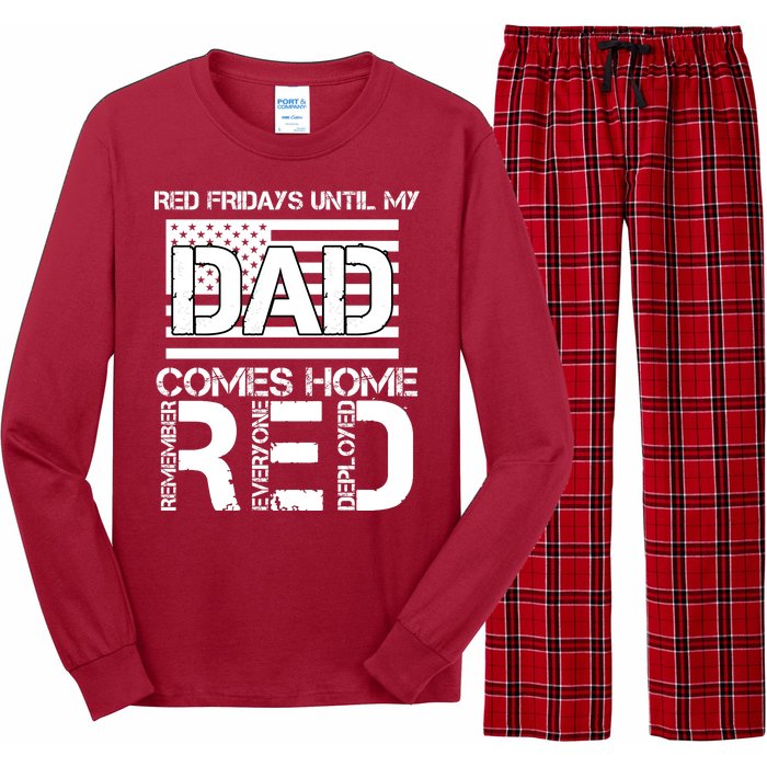 RED Friday Day Unitl My Dad Comes Home Long Sleeve Pajama Set