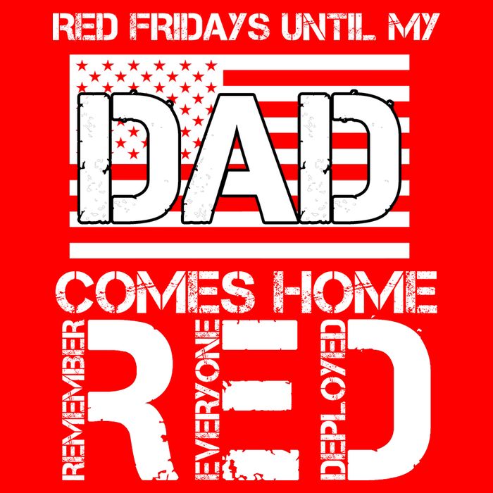 RED Friday Day Unitl My Dad Comes Home 16 in Basic Backpack
