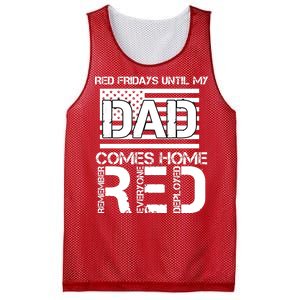 RED Friday Day Unitl My Dad Comes Home Mesh Reversible Basketball Jersey Tank